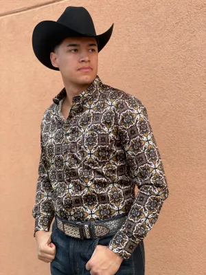 Men’s Platini Brown Print Shirt