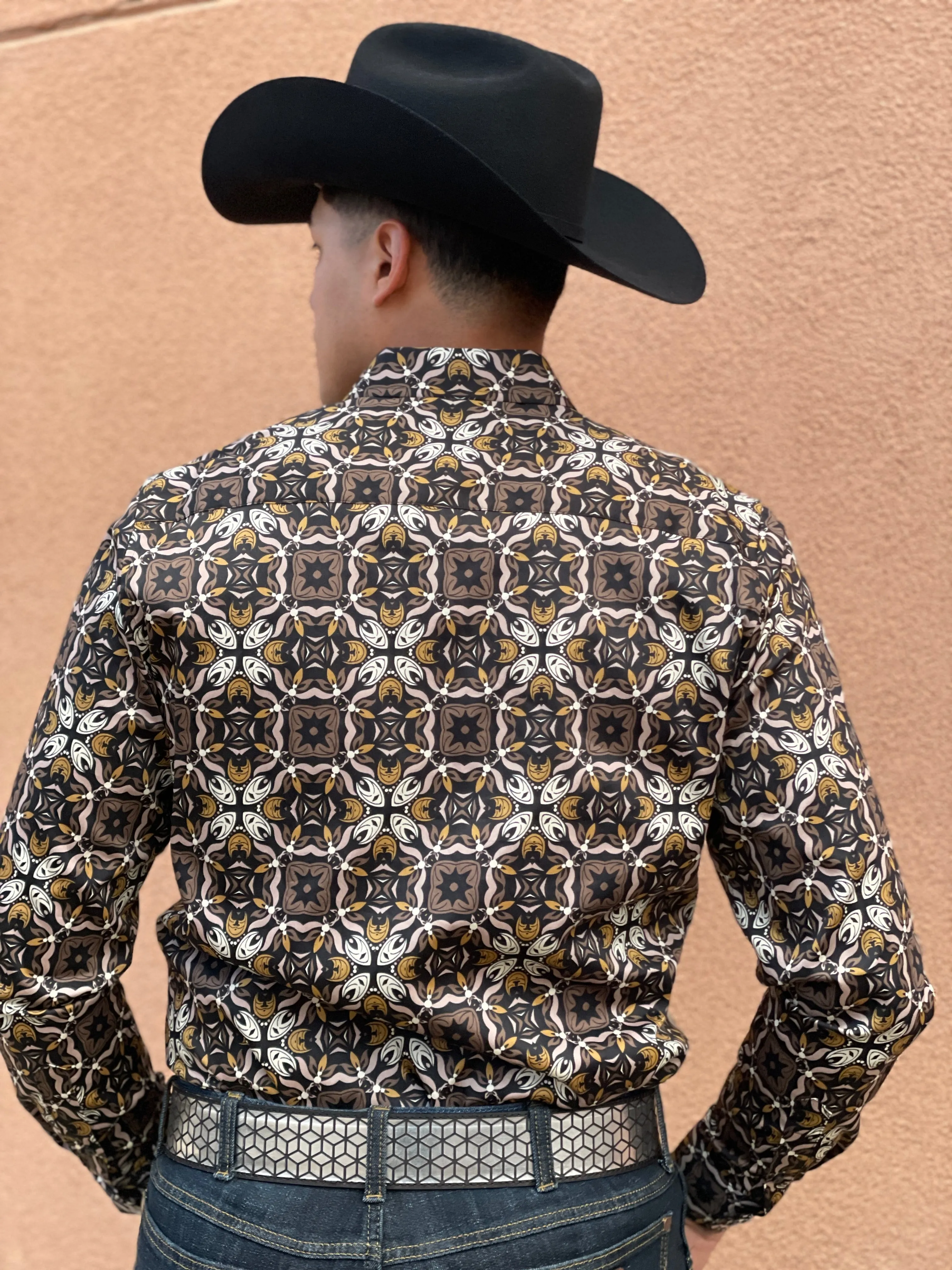 Men’s Platini Brown Print Shirt