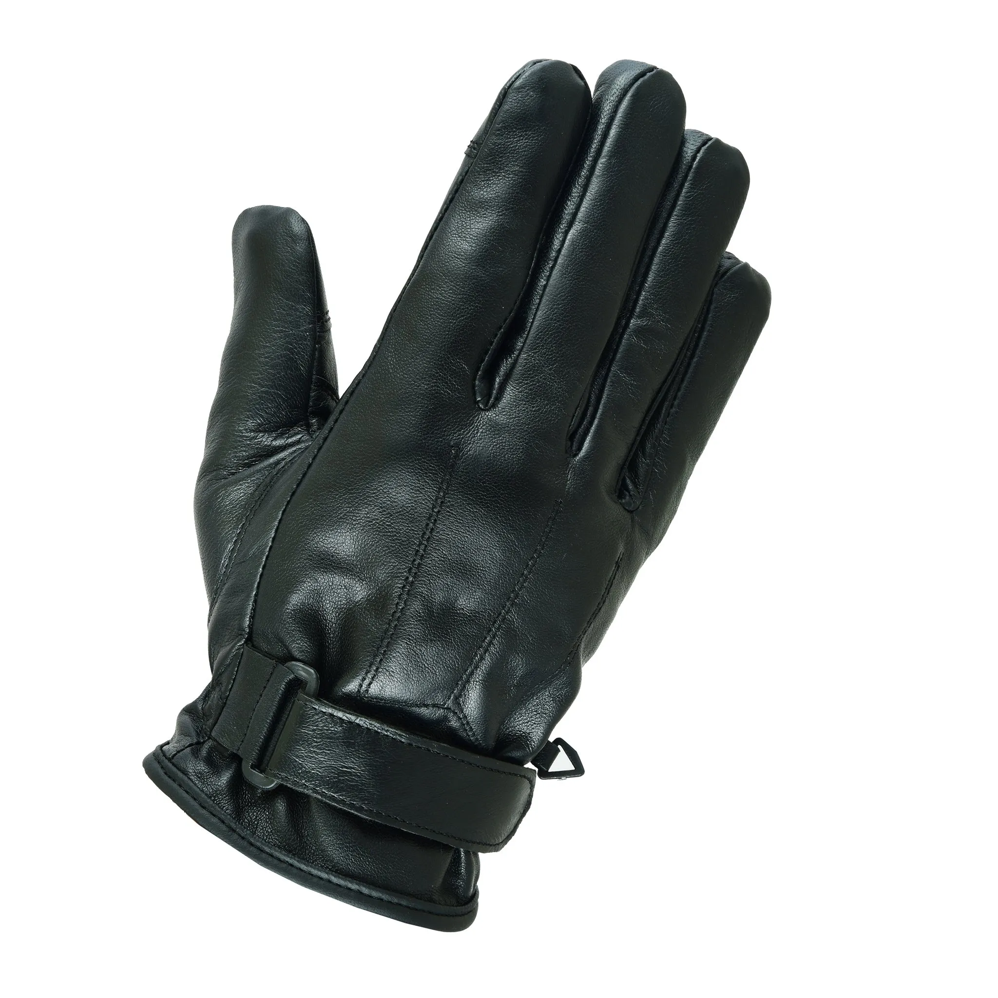 Men’s Sheepskin Leather White Threaded Winter Gloves