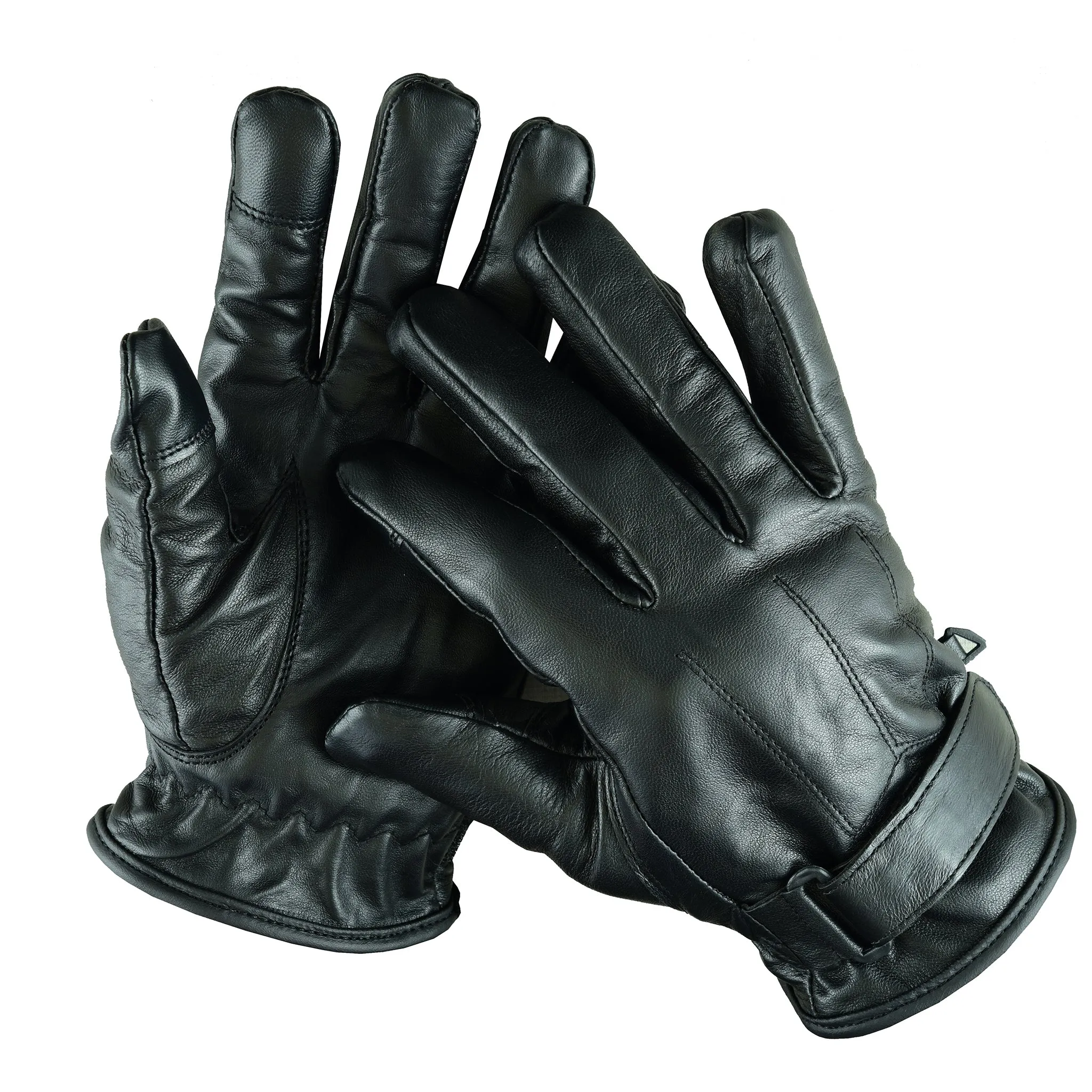 Men’s Sheepskin Leather White Threaded Winter Gloves