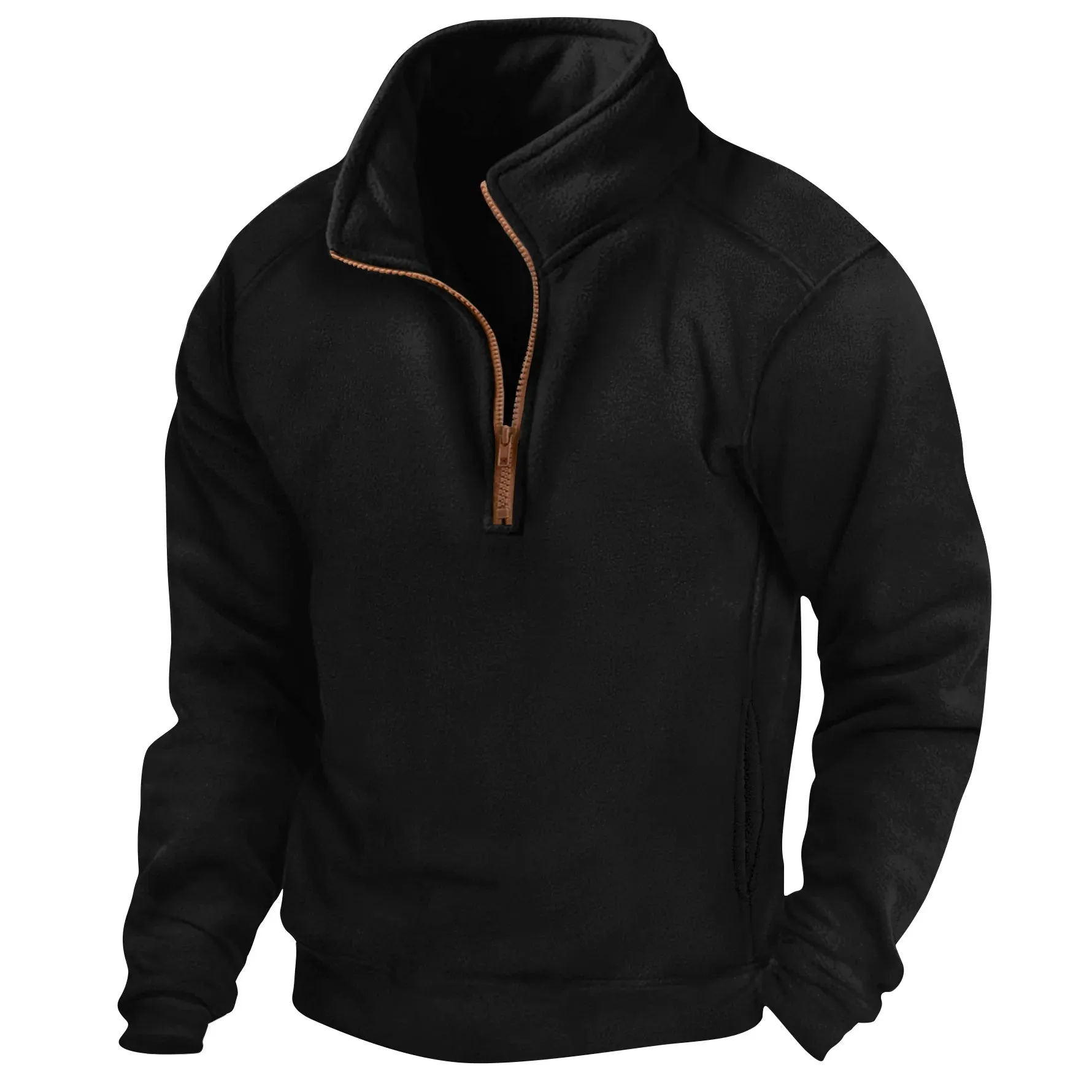 Men’s Striped Polo Shirt with Zippered Sleeves