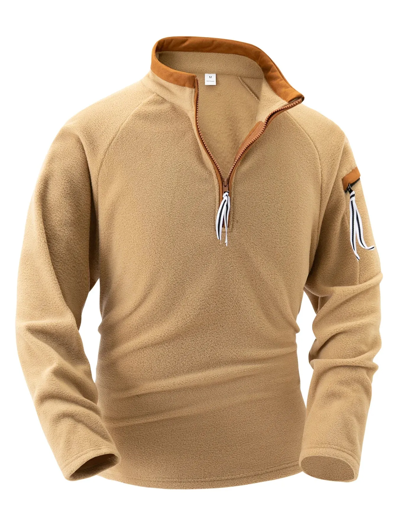 Men’s Striped Polo Shirt with Zippered Sleeves