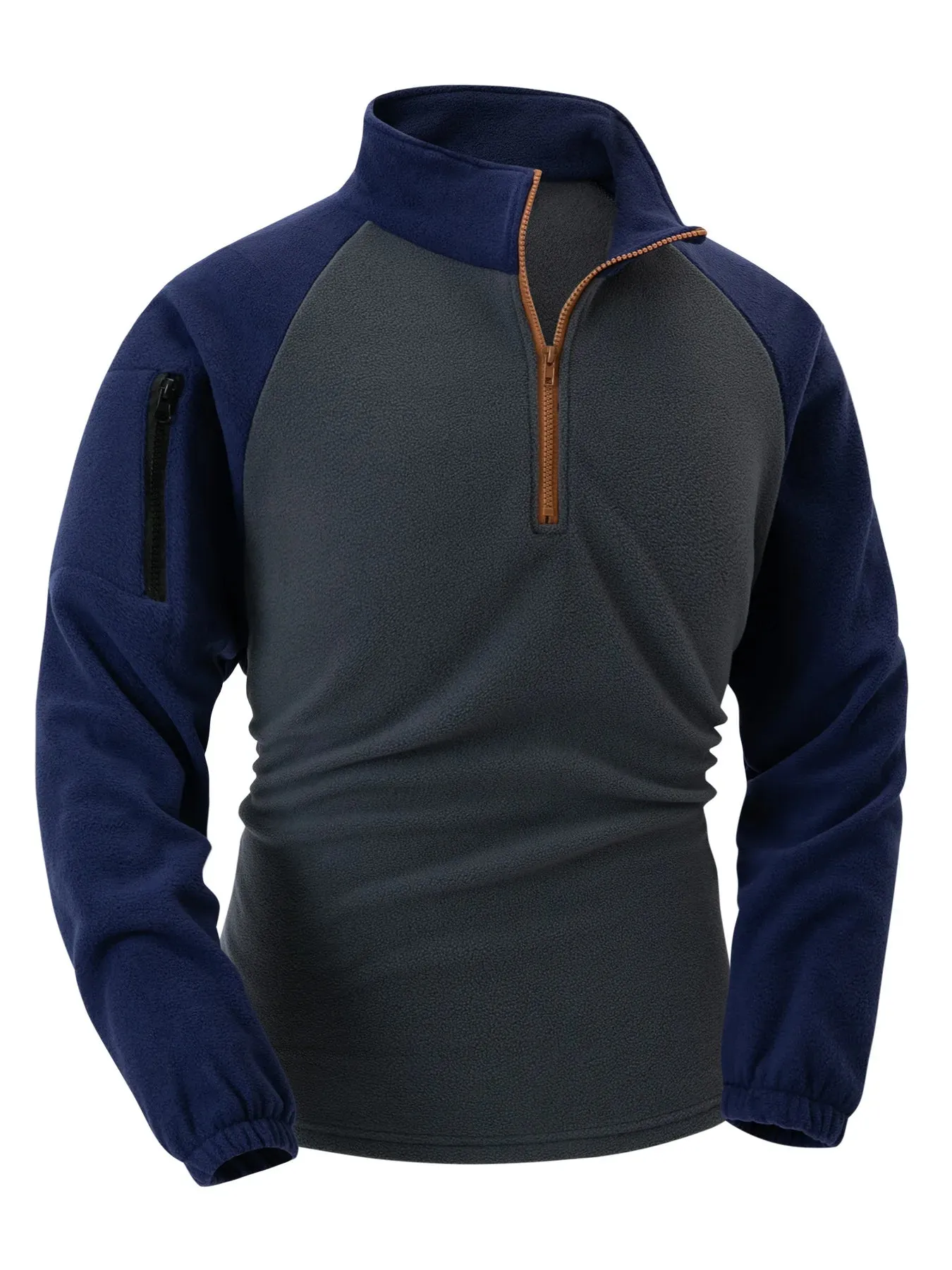 Men’s Striped Polo Shirt with Zippered Sleeves