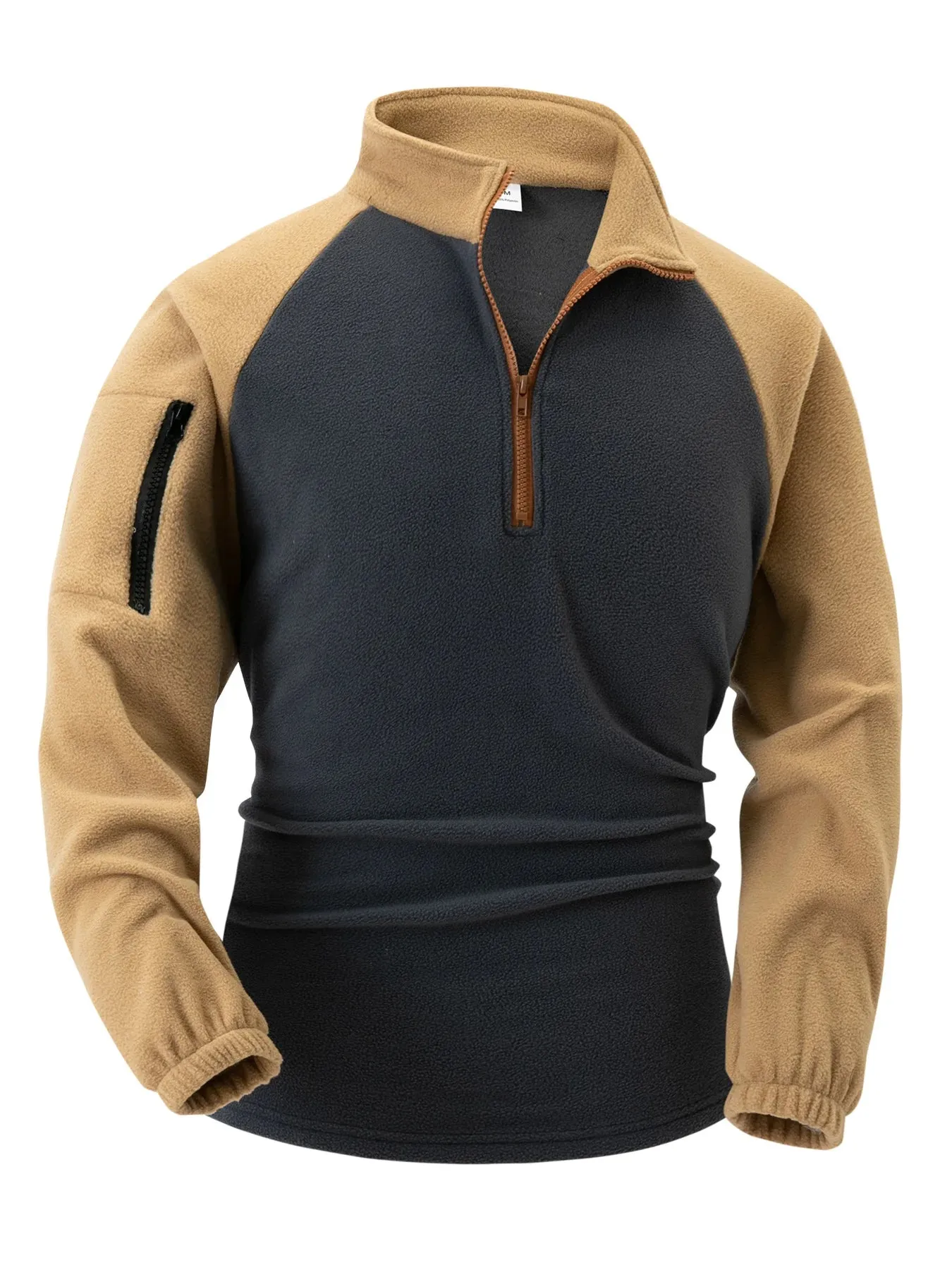 Men’s Striped Polo Shirt with Zippered Sleeves