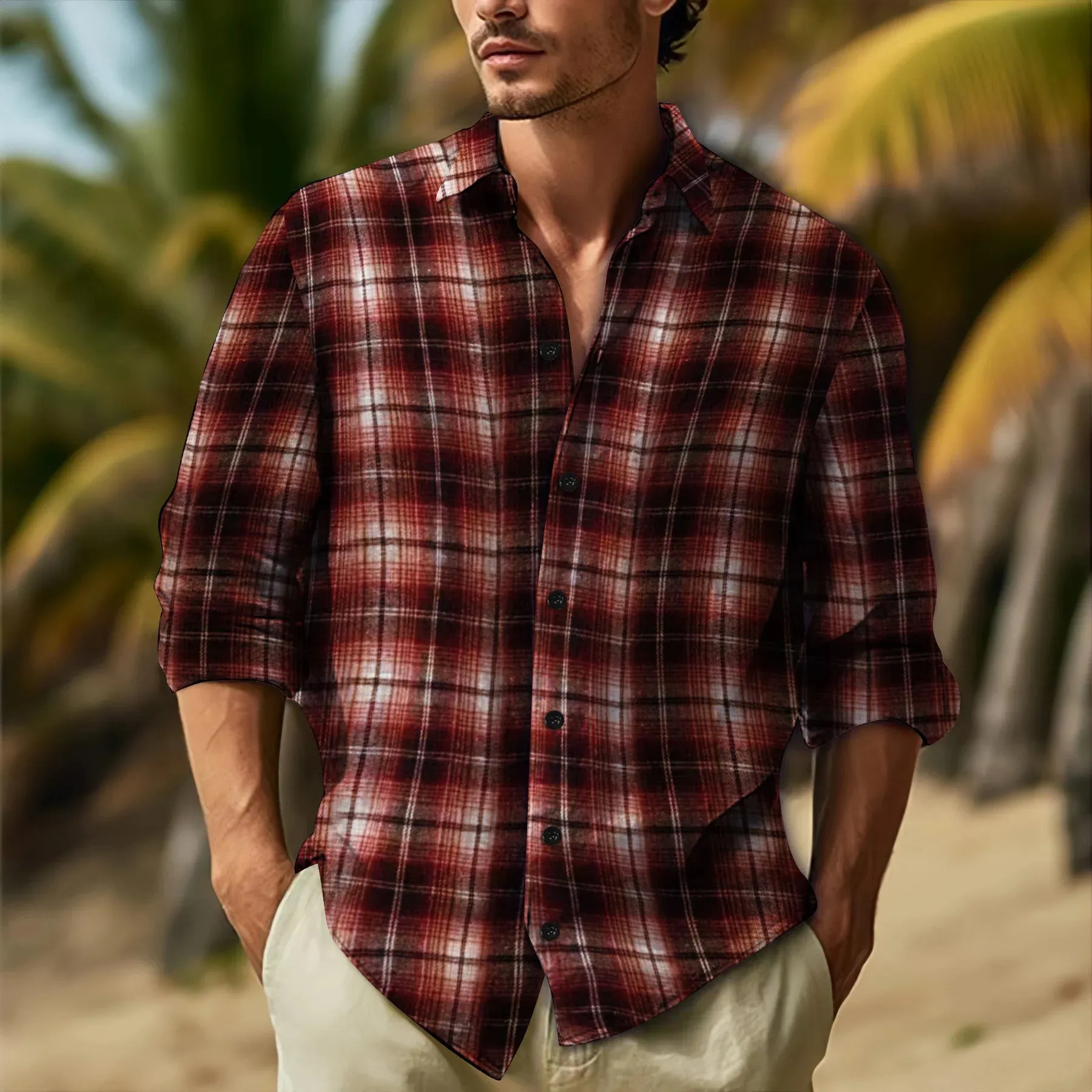 Men’s Striped Polo Shirt with Zippered Sleeves