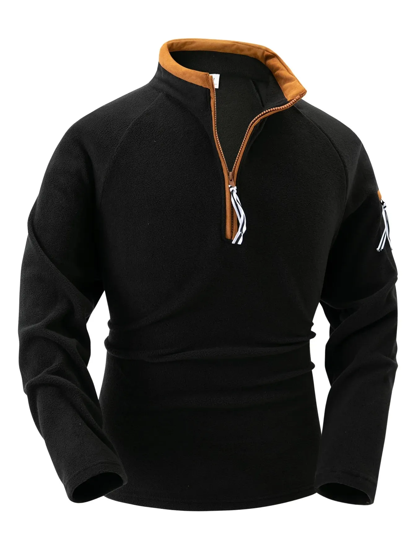 Men’s Striped Polo Shirt with Zippered Sleeves