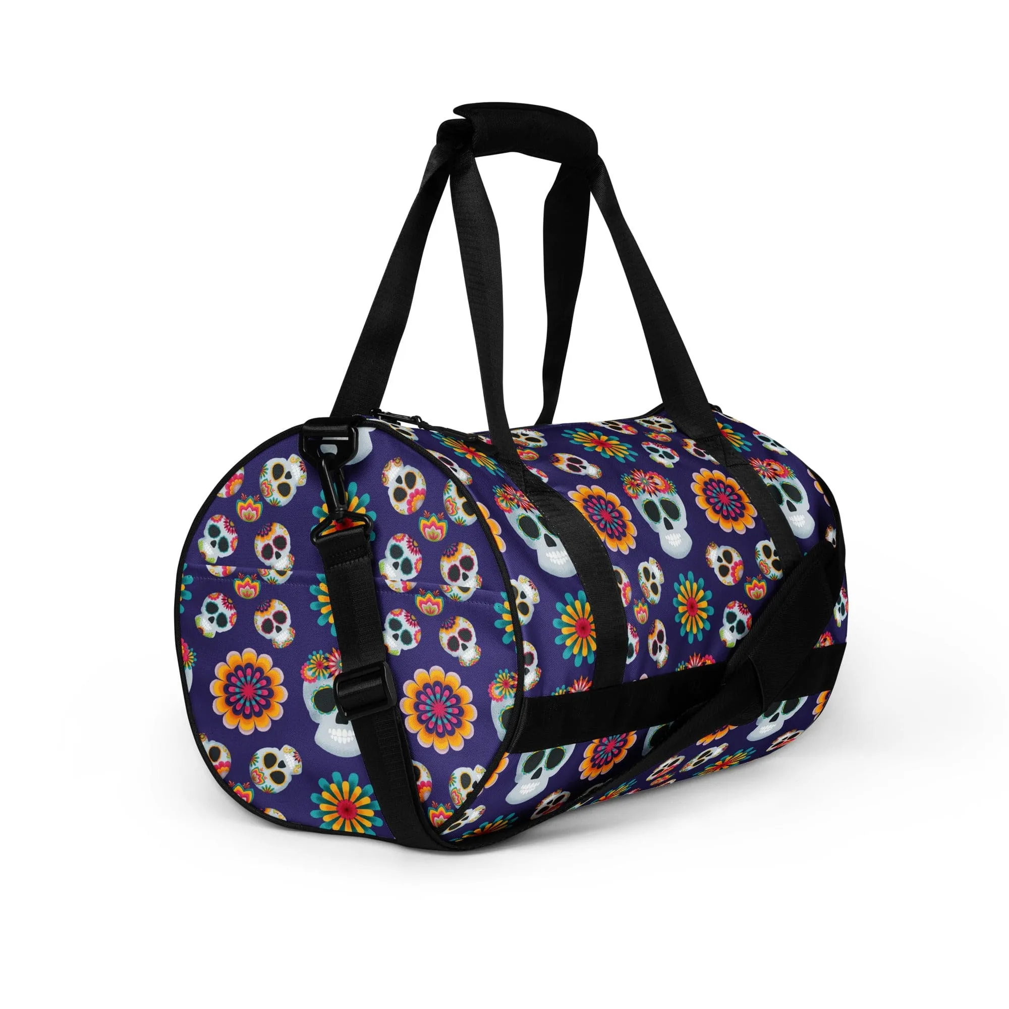 Mexican Skulls Floral Gym Bag