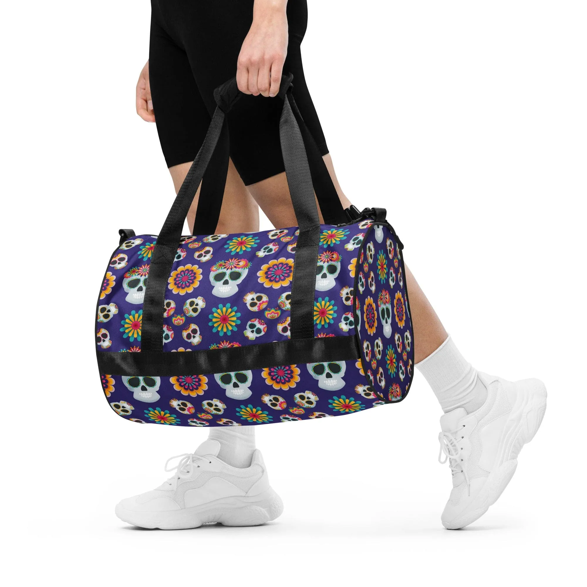 Mexican Skulls Floral Gym Bag