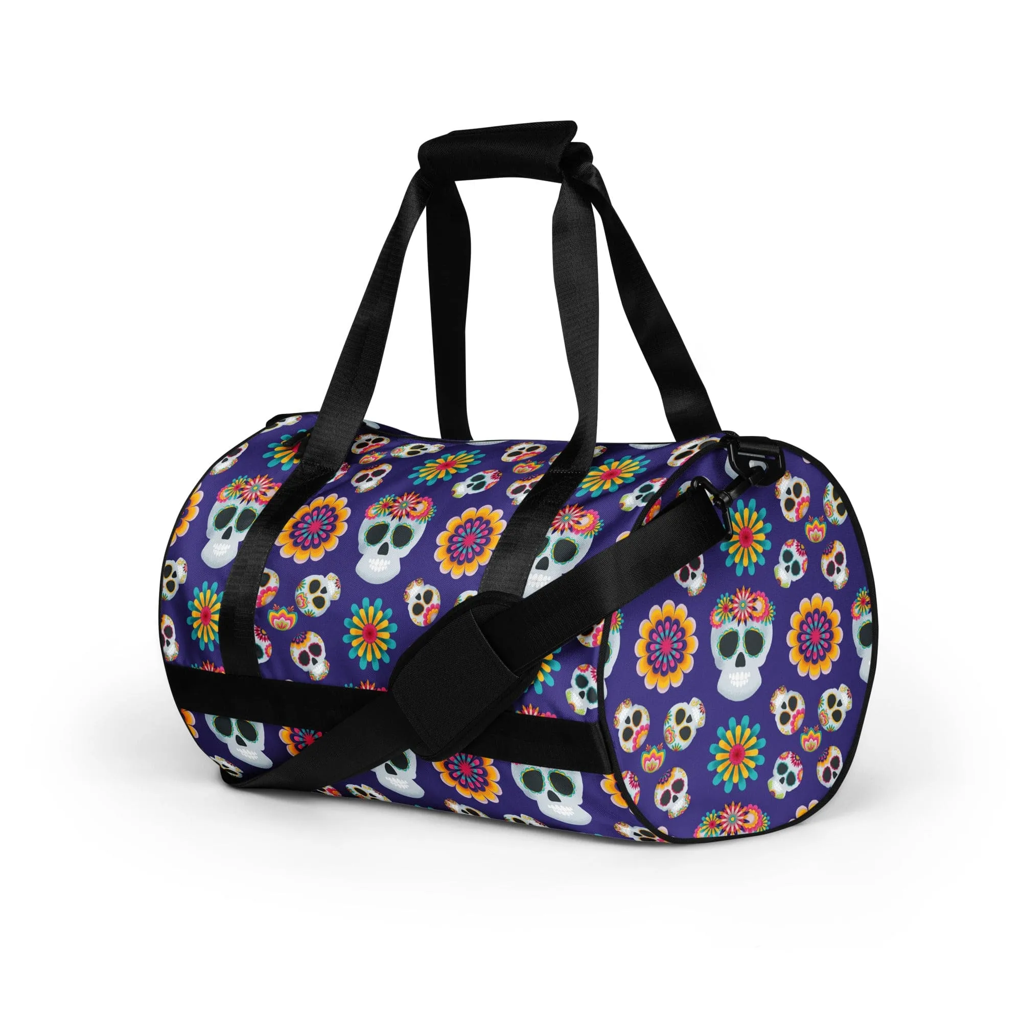Mexican Skulls Floral Gym Bag