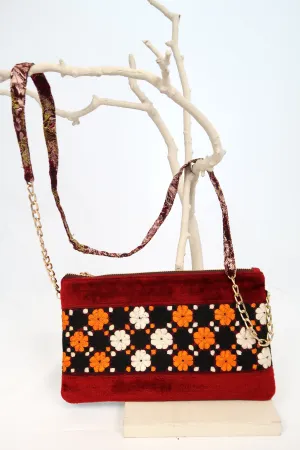 Mid Asia Vintage Fabric Hand Bag-Cross Body