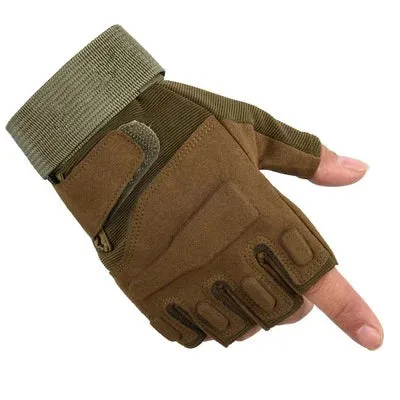 Military Fingerless Tactical Gloves - Antiskid Anti-Slip Gym and Cycling Half Finger Gloves for Men and Women