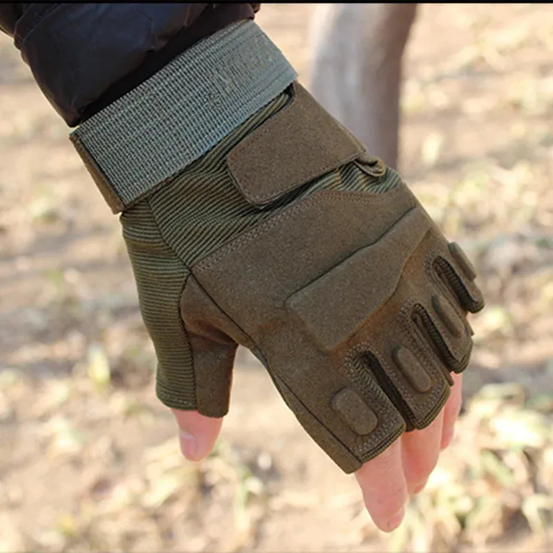 Military Fingerless Tactical Gloves - Antiskid Anti-Slip Gym and Cycling Half Finger Gloves for Men and Women
