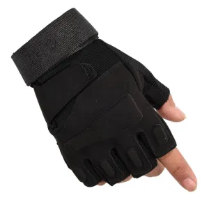 Military Fingerless Tactical Gloves - Antiskid Anti-Slip Gym and Cycling Half Finger Gloves for Men and Women