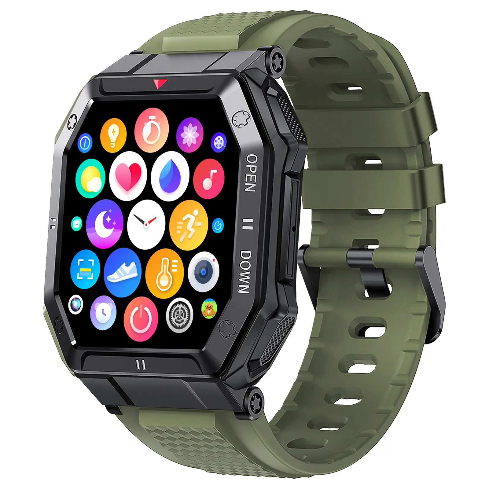 Military Smart Watch for Men with Call (Answer/Make) Outdoor Tactical Sports Watch Rugged 1.85" HD Big Screen Fitness Tracker Heart Rate Sleep Monitor Smartwatch Compatible with Android iPhone Samsung