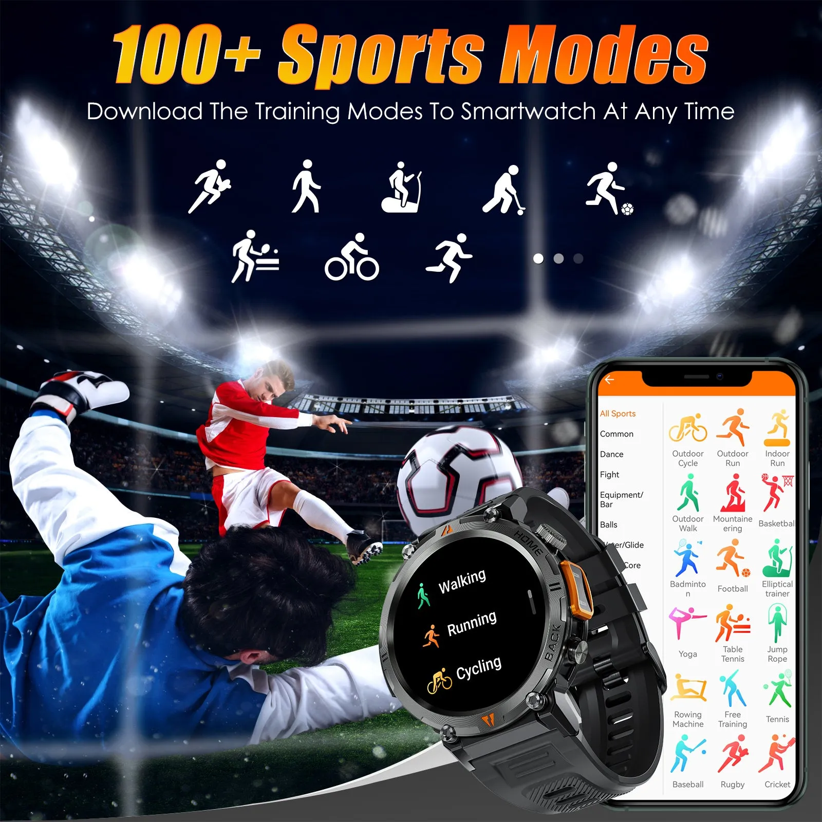 Military Smart Watch with LED Flashlight for Men Bluetooth Call 1.45" Big Screen Rugged Tactical Smartwatch Compatible with iPhone Android Phones Outdoor Fitness Tracker Watch with Heart Rate Sleep Monitor Pedometer