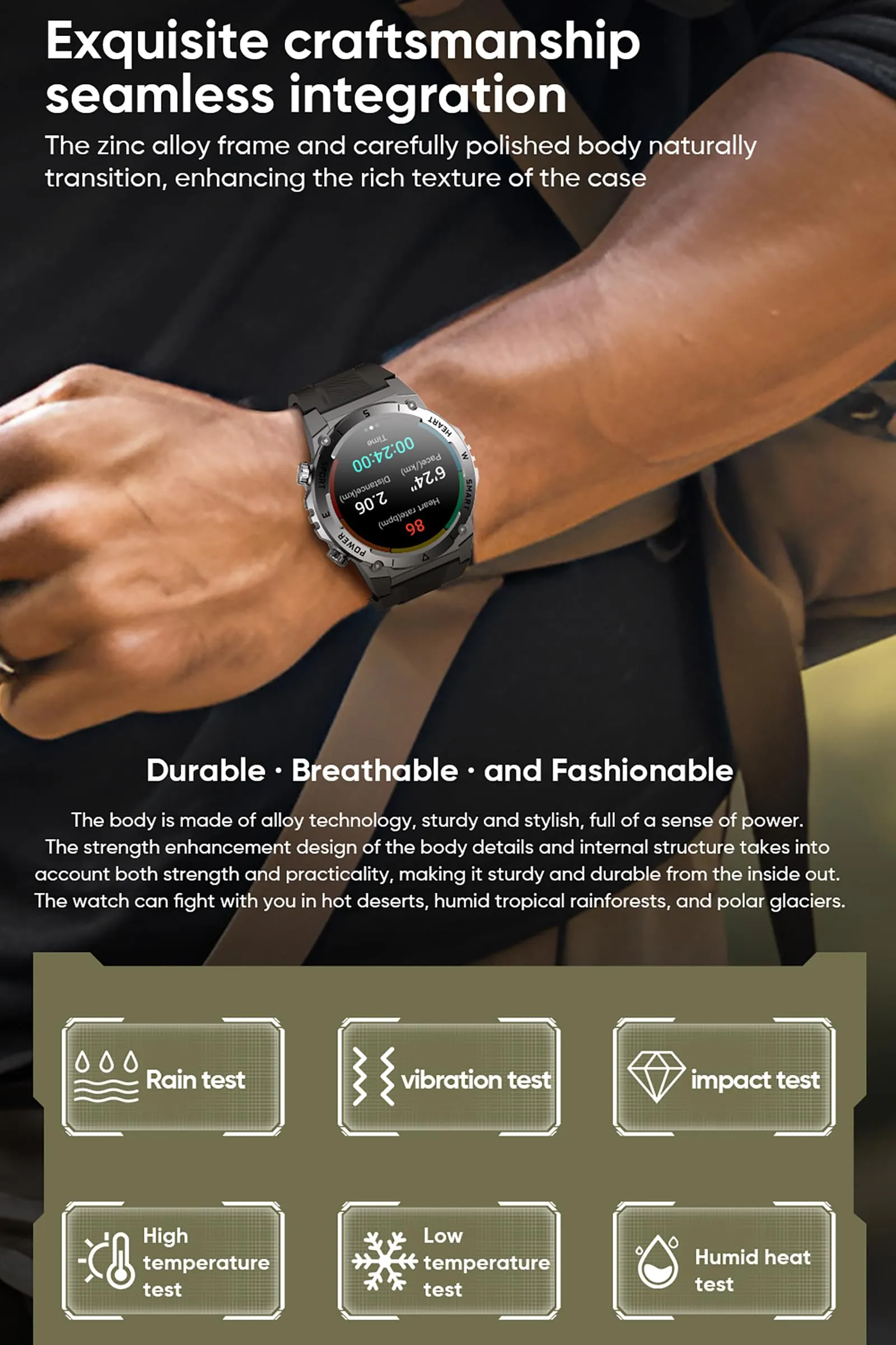 Military Smart Watches for Men, Tactical Smartwatch with Bluetooth Call 100  Sport Modes Fitness Tracker Watch for Android and iOS