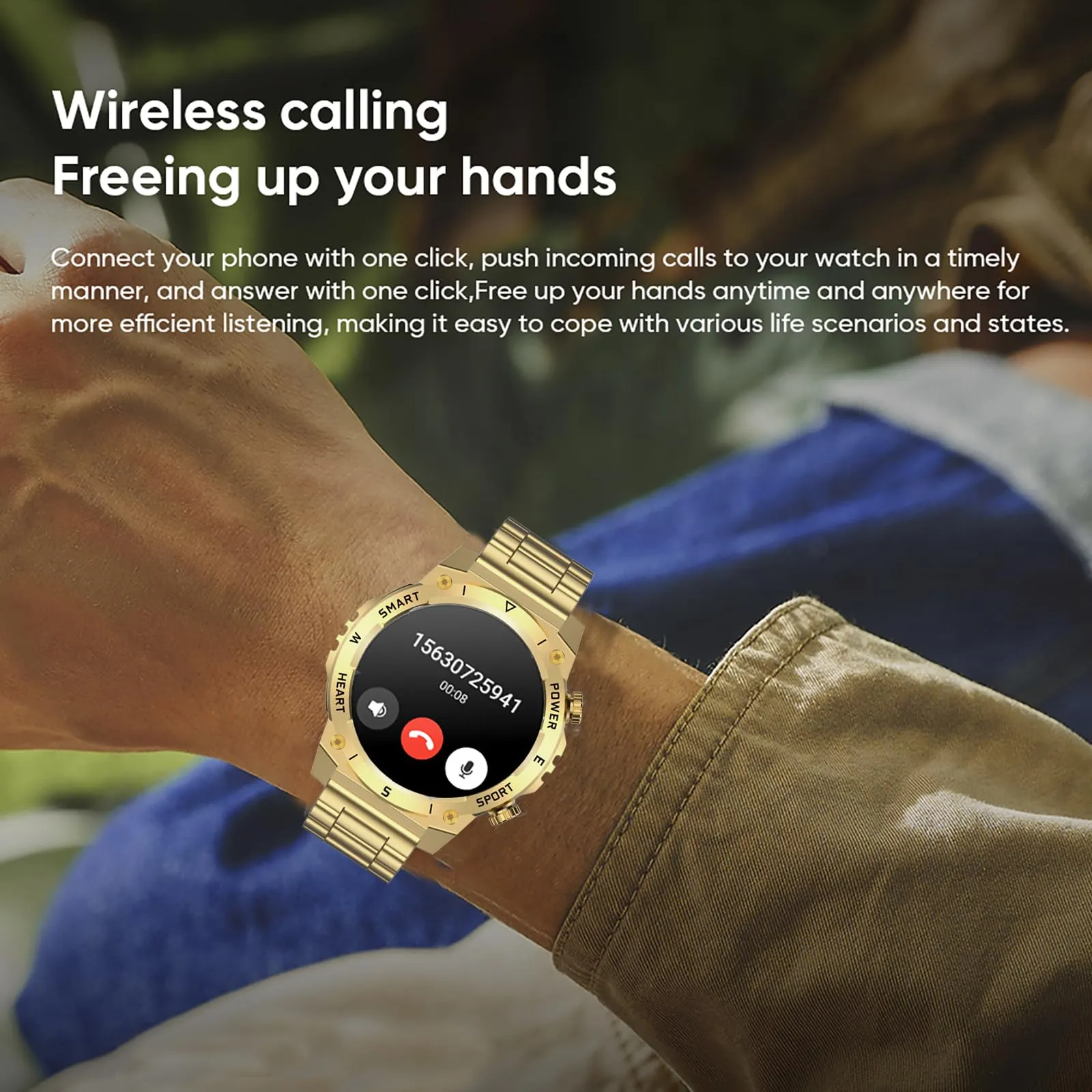 Military Smart Watches for Men, Tactical Smartwatch with Bluetooth Call 100  Sport Modes Fitness Tracker Watch for Android and iOS