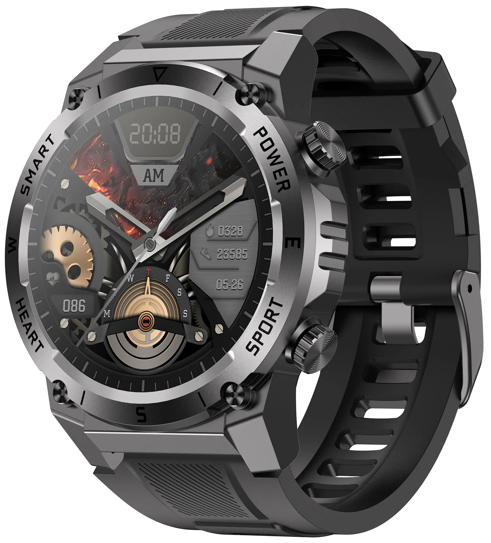 Military Smart Watches for Men, Tactical Smartwatch with Bluetooth Call 100  Sport Modes Fitness Tracker Watch for Android and iOS