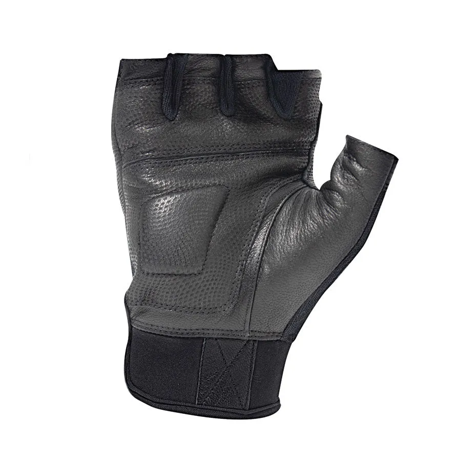 Milspec Fingerless Cut Resistant Carbon Hard Knuckle Gloves - Black