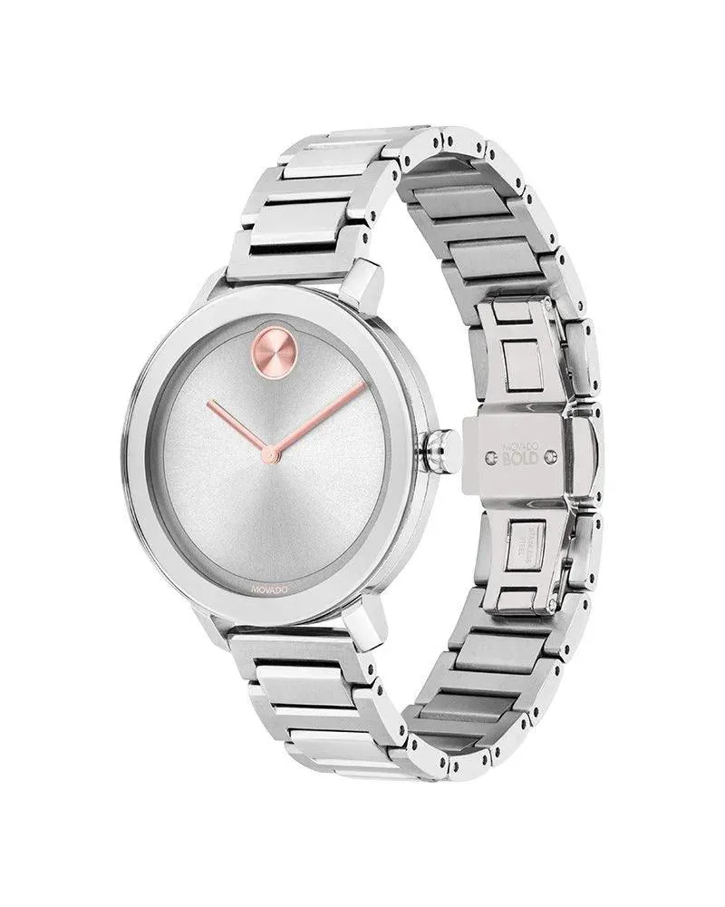 Movado Bold Evolution Silver Tone Quartz Women's Watch 3600647