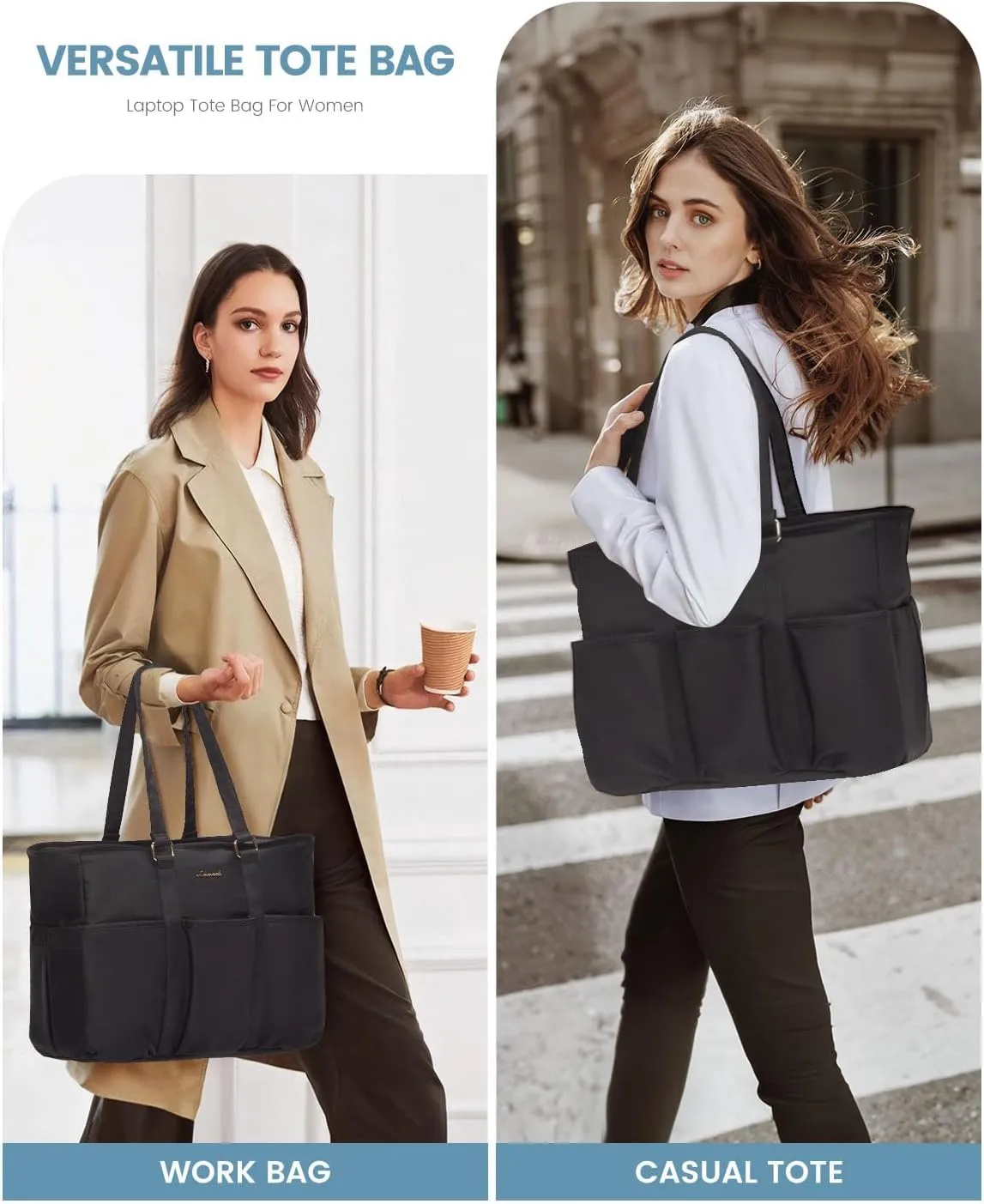 Multi-Pocket Laptop Tote Bag, 15.6¡° 17.3¡±