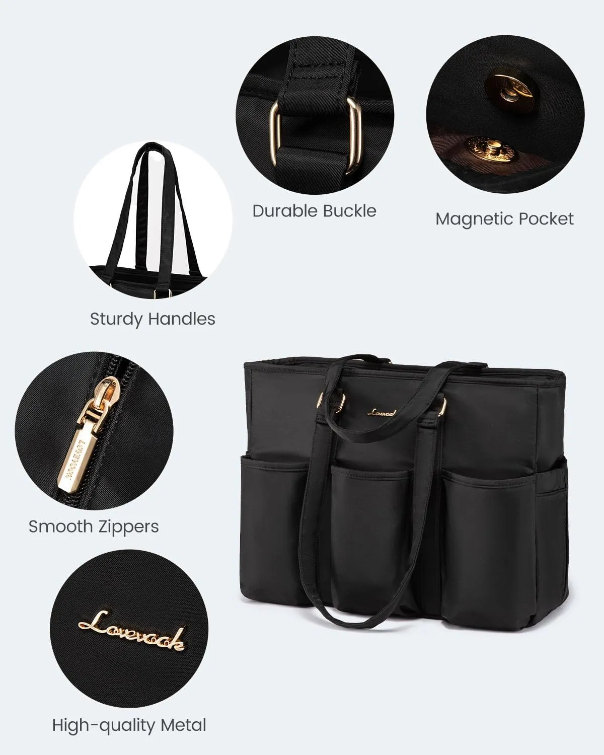 Multi-Pocket Laptop Tote Bag, 15.6¡° 17.3¡±
