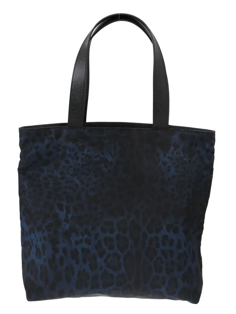 Multicolor Leather Canvas Tote Bag