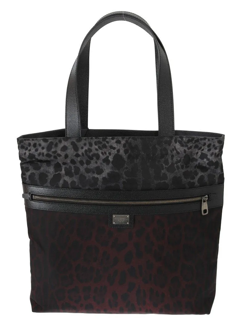 Multicolor Leather Canvas Tote Bag