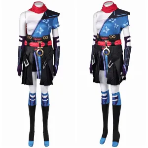 Mv Rivals Psylocke Cosplay Costume Woman Black Blue Outfits Halloween Carnival Suit