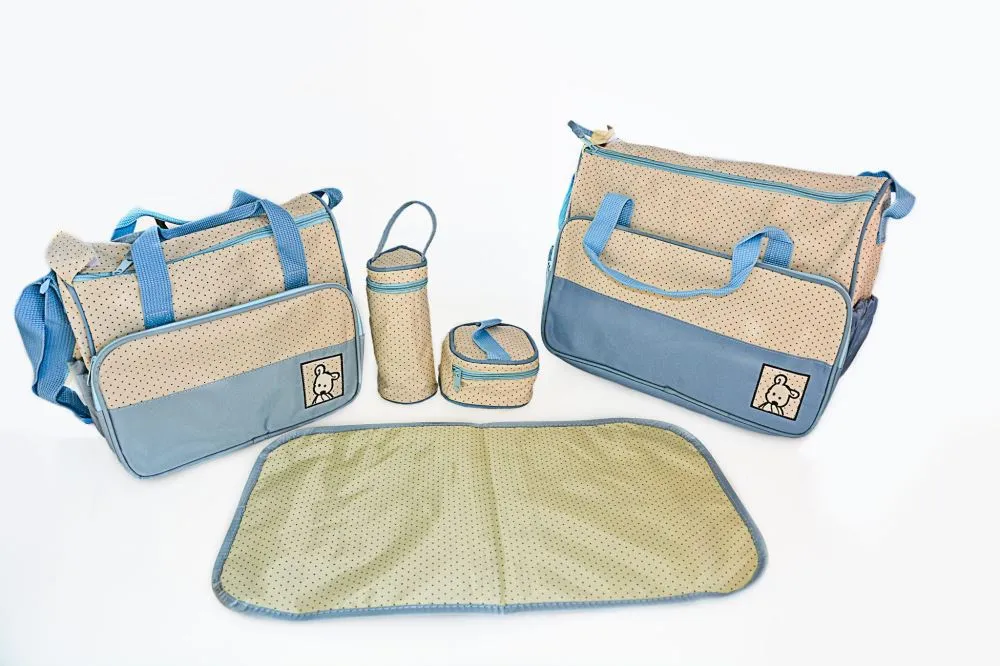Nappy/Diaper Bags 5pcs including two bags, Pink