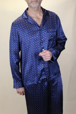 Navy Silk Pajama Set