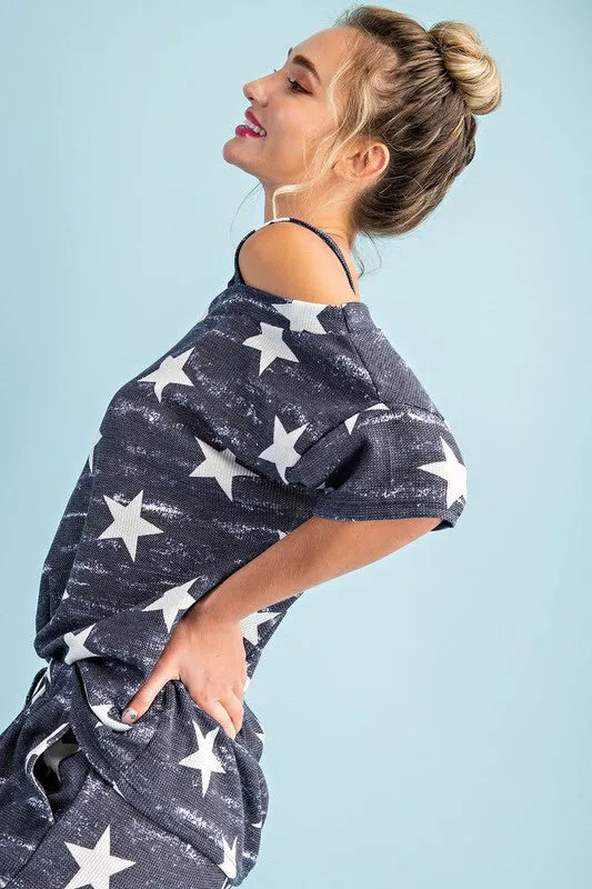 Navy Star Print Set