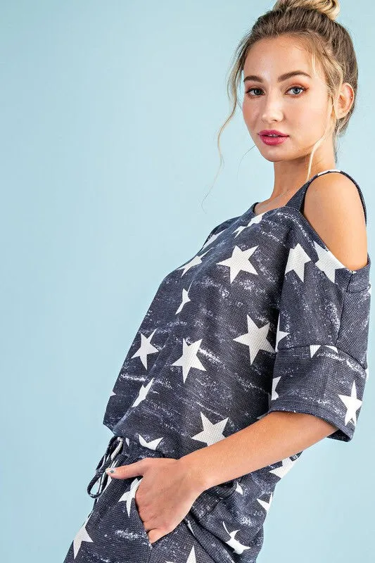 Navy Star Print Set