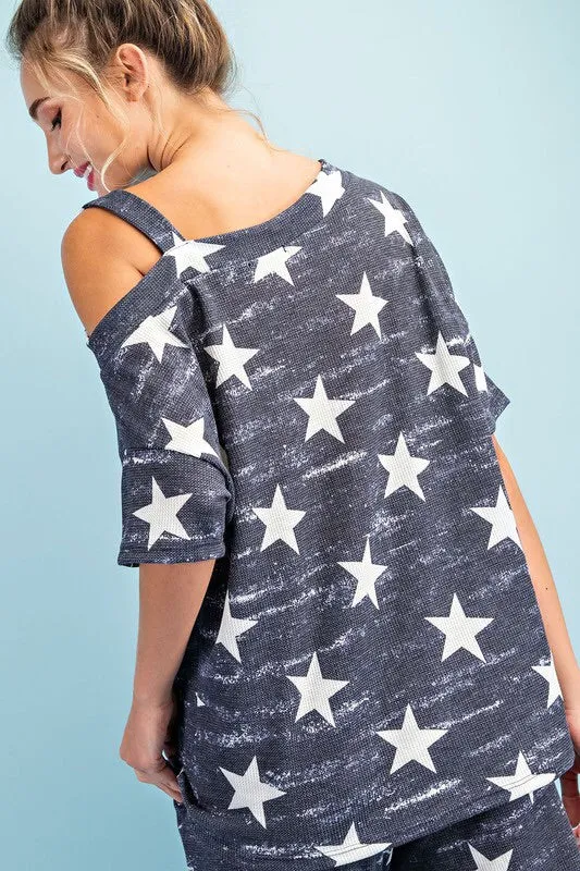 Navy Star Print Set