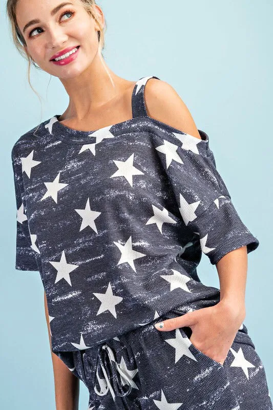 Navy Star Print Set