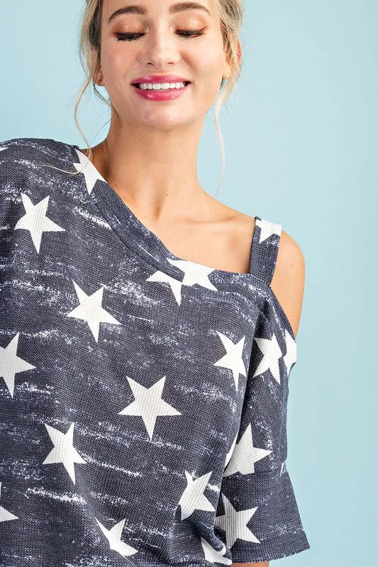Navy Star Print Set