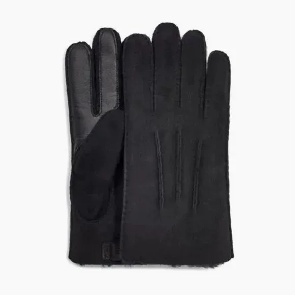 New Nordstrom Authentic Genuine UGG Shearling Tech Gloves, allows you to use your touchscreen on devices while wearing, Mens size M, Black - Retails $195 