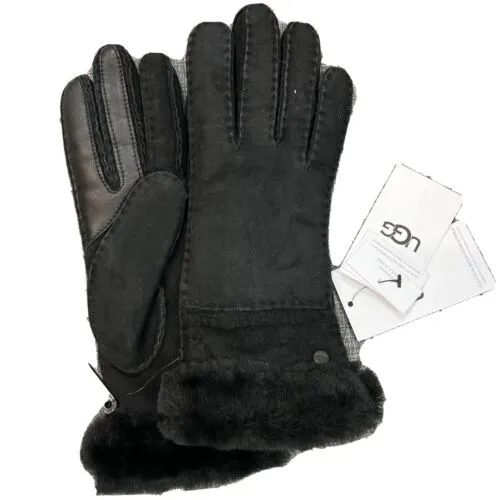New Women's Nordstrom UGG Seamed Tech Sheepskin Gloves, allows you to use your touchscreen on devices while wearing, Size Large - Retails $200 