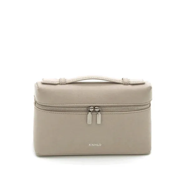 Number 2 taupe leather handbag