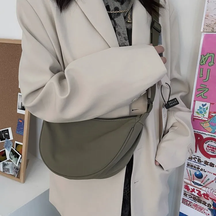 Nylon Messenger Dumpling Bag Women