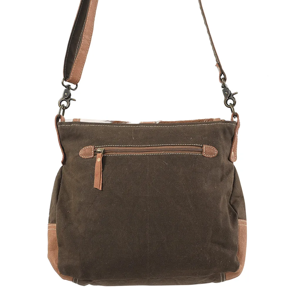 OHLAY MESSENGER Upcycled Canvas  Genuine Leather women bag western handbag purse