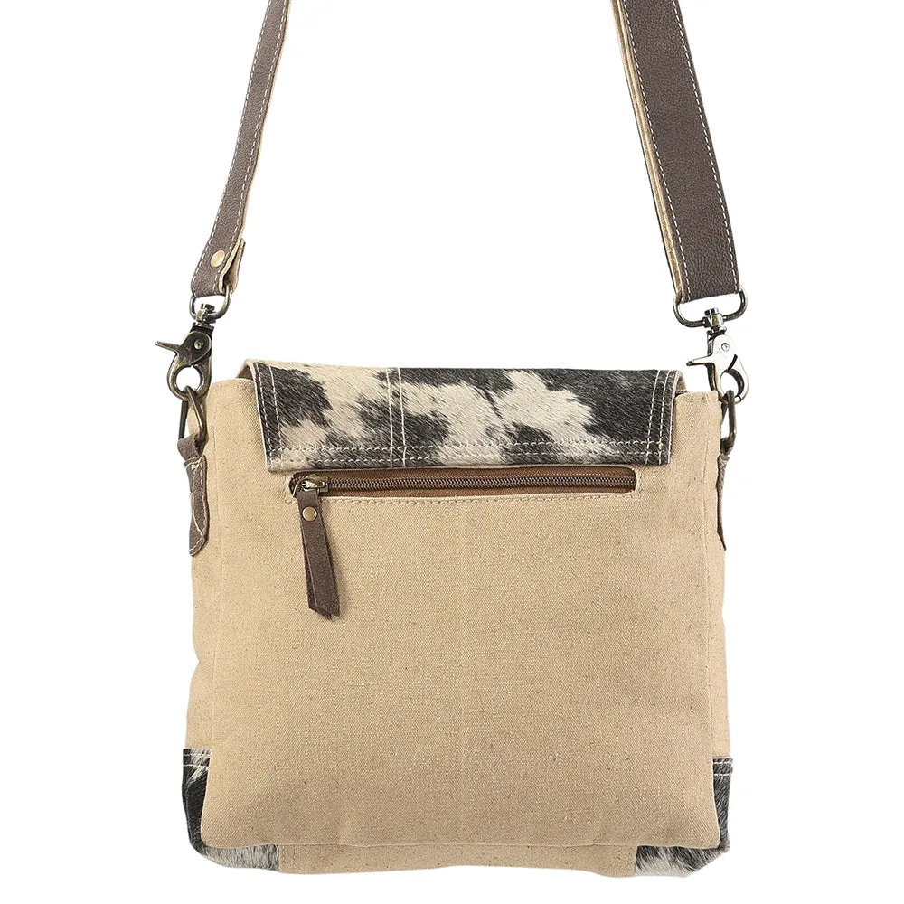 OHLAY MESSENGER Upcycled Wool Upcycled Canvas Hair-on Genuine Leather women bag western handbag purse