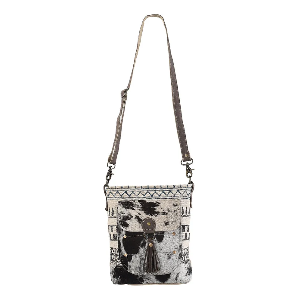 OHLAY MESSENGER Upcycled Wool Upcycled Canvas Hair-on Genuine Leather women bag western handbag purse