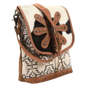 OHLAY MESSENGER Upcycled Wool Upcycled Canvas Hair-on Genuine Leather women bag western handbag purse