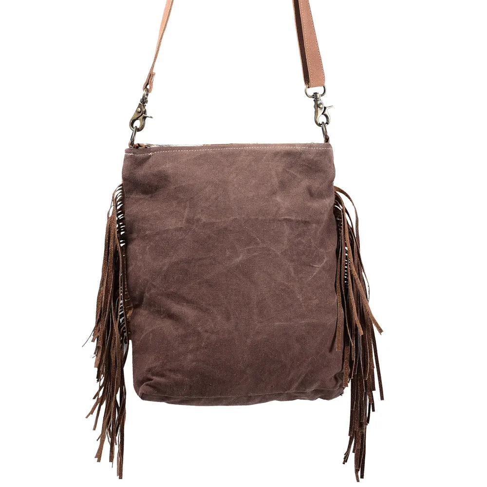 OHLAY MESSENGER Upcycled Wool Upcycled Canvas Hair-on Genuine Leather women bag western handbag purse