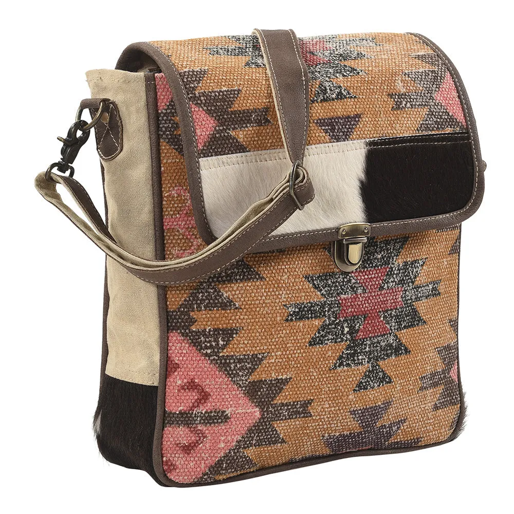 OHLAY MESSENGER Upcycled Wool Upcycled Canvas Hair-on Genuine Leather women bag western handbag purse