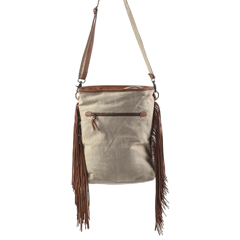 OHLAY MESSENGER Upcycled Wool Upcycled Canvas Hair-on Genuine Leather women bag western handbag purse