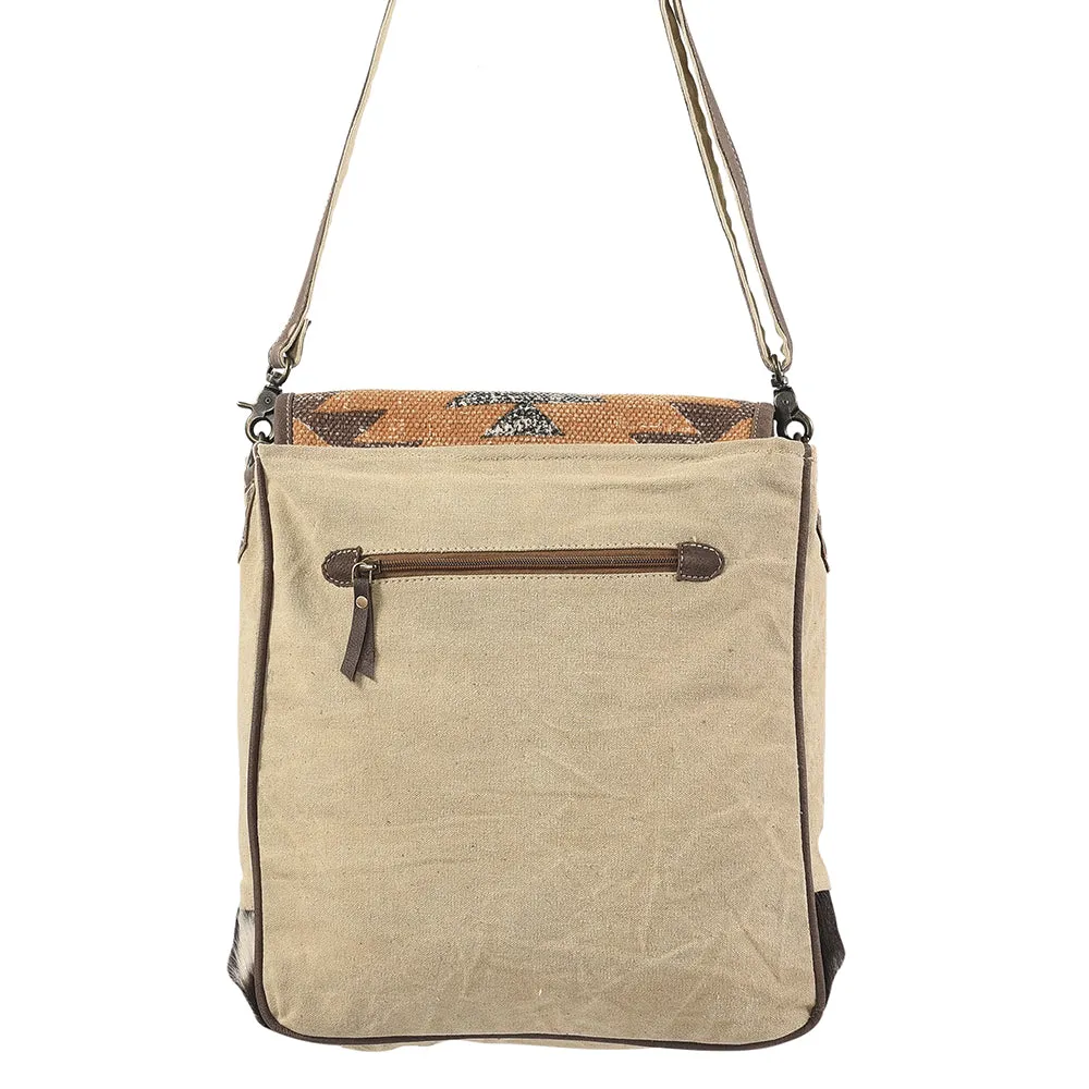 OHLAY MESSENGER Upcycled Wool Upcycled Canvas Hair-on Genuine Leather women bag western handbag purse