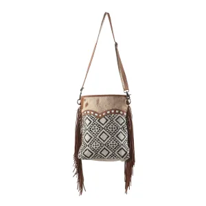 OHLAY MESSENGER Upcycled Wool Upcycled Canvas Hair-on Genuine Leather women bag western handbag purse