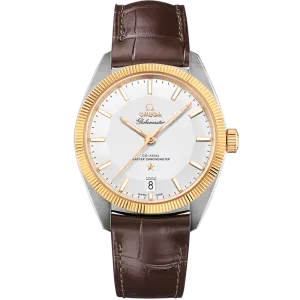 Omega Constellation Globemaster 39 mm, steel - yellow gold on leather strap